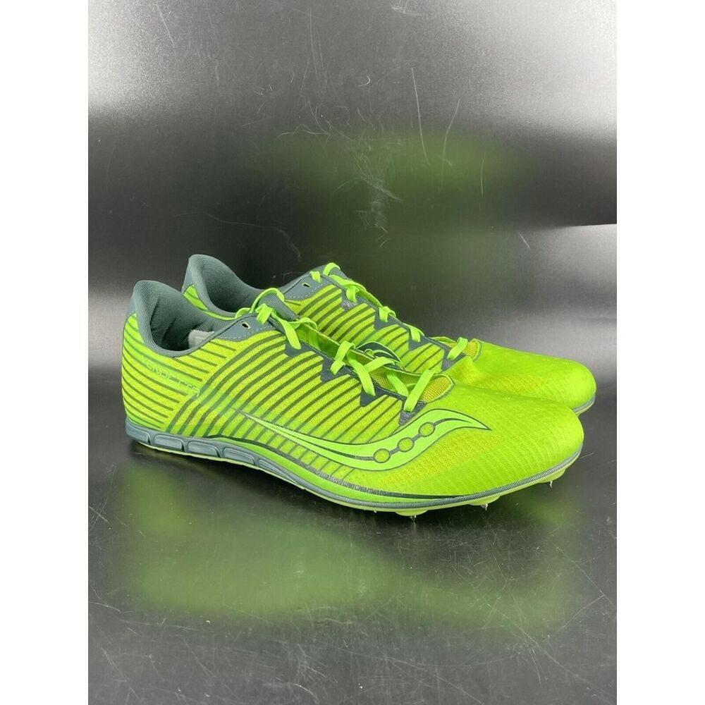 Saucony Mens Vendetta 3 Track Shoes - Lime Green - Spikes - Size 12